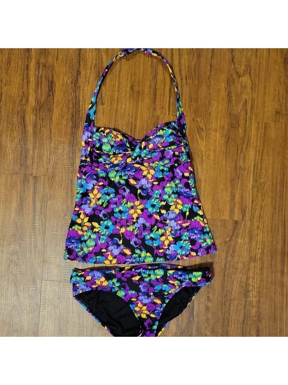 Allen B Tankini Size 6 Top & Size 8 Bottoms Set